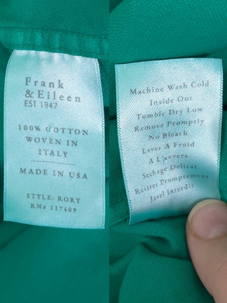 Frank & Eileen Rory Dress Clover Green Famous Denim Maxi Shirtdress Size S — image 6 of 6